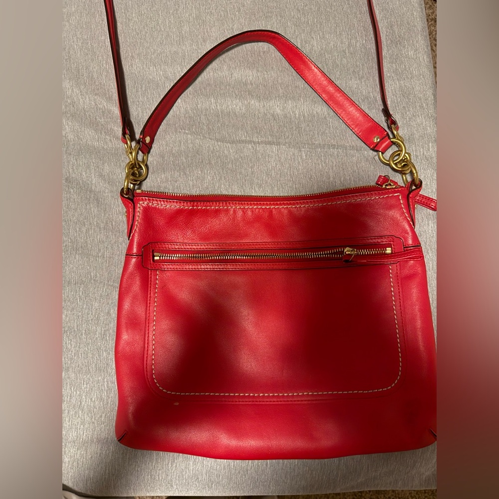 Coach Red Leather Crossbody Bag